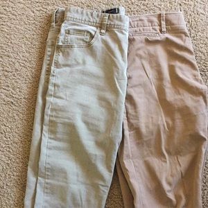 32x32 olive skinny by CPO and 32x30 tan Gap pants